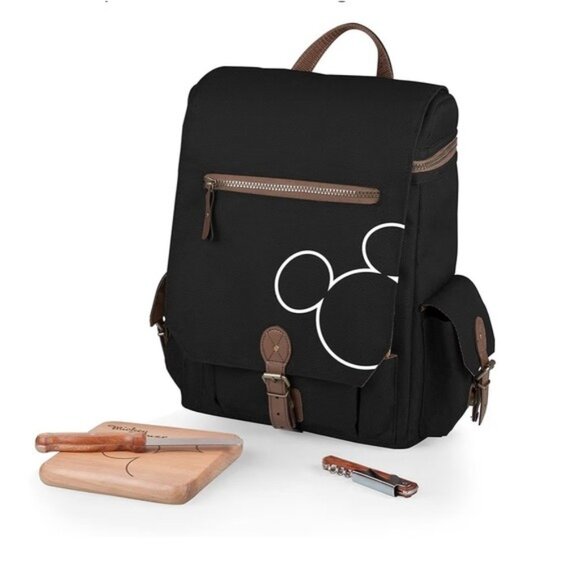 Disney Mickey Mouse Moreno Wine & Cheese Tote 3-Bottle Backpack NWT - Picture 1 of 16